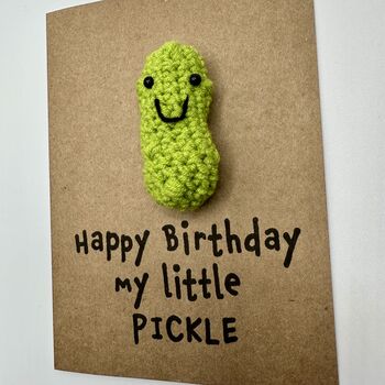 Little Pickle Crochet Birthday Card Handmade, 8 of 8