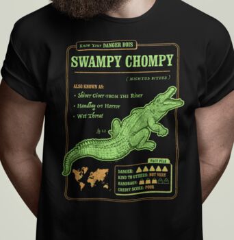 Funny Crocodile T Shirt 'Know Your Swampy Chompy', 2 of 5
