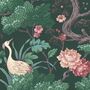 Crane Bird Forest Green Wallpaper, thumbnail 3 of 4
