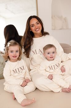 Child's Mini Est Personalised Embroidered Sweatshirt Jumper With Optional Matching Mama, 6 of 12