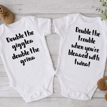 Double The Giggles Twin Baby Gifts | Baby Announcement, 3 of 5