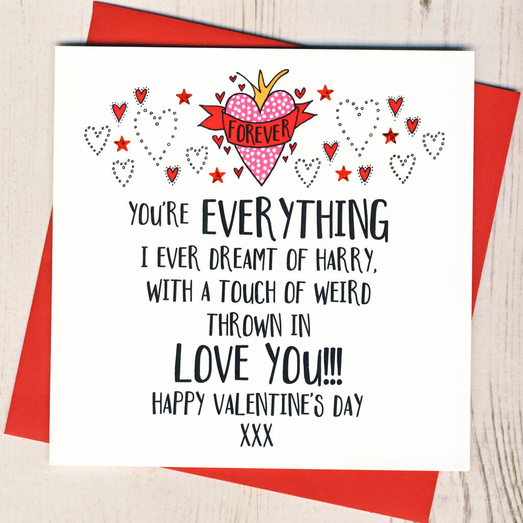 Personalised A Touch Of Weird Valentine Card By Eggbert & Daisy