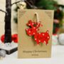 Personalised Reindeer Red Christmas Decoration And Card, thumbnail 2 of 8