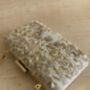 White Handcrafted Rectangular Pearl Clutch Bag, thumbnail 5 of 10