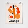 Favourite Colour Orange Children's Fine Art Print, thumbnail 2 of 3