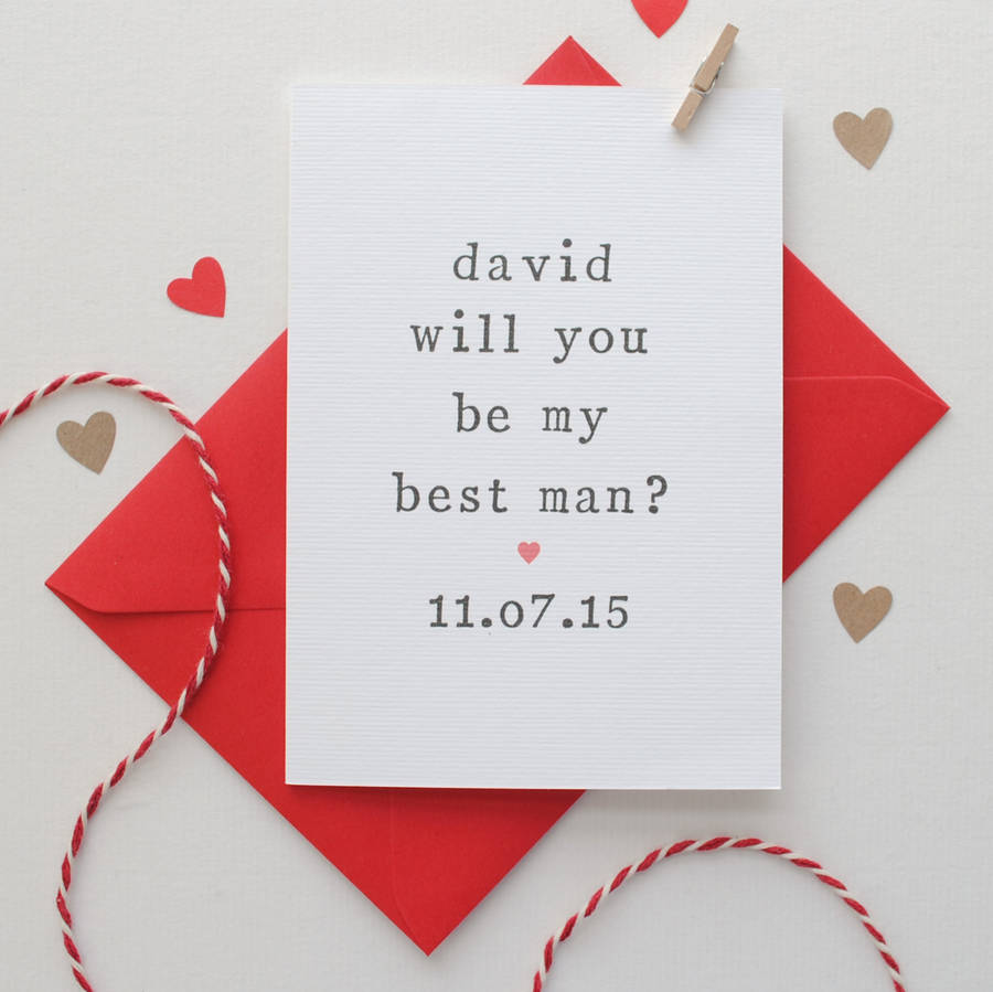 Personalised Will You Be My Best Man Card By The Two Wagtails 