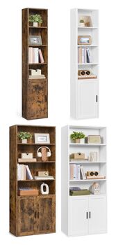 Six Tier Bookcase Tall Bookshelf With Door, 6 of 6