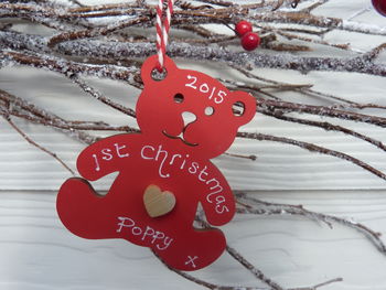 1st Christmas Teddy Personalised Decoration, 4 of 8