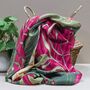 Tropical Leaves And Flowers Print Scarf In Red, thumbnail 1 of 4