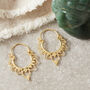 Gold Plated Silver Filigree Sleeper Hoops, thumbnail 2 of 9