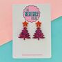 Red And Blue Glitter Christmas Tree Earrings, thumbnail 5 of 5