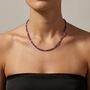 Amethyst Bead And Sterling Silver Choker Necklace, thumbnail 3 of 8