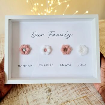 Personalised Our Family Crochet Puff Flower Print, 2 of 4