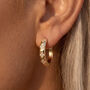 Gold Or Silver Moissanite Flower Hoop Earrings, thumbnail 1 of 7