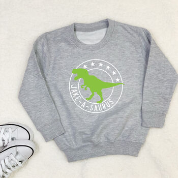 Personalised Dinosaur Kids Sweatshirt, 4 of 5