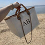 Personalised Cream And Tan Large Chain Initial Tote Bag, thumbnail 5 of 6