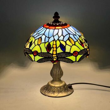 Floral Tiffany Table Lamp, Home Decor, Handmade Antique, 12 of 12