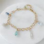 Tranquil Waters Gemstone Stack Charm Bracelet, thumbnail 5 of 8