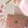 Rome Blush Rose Velvet Embroidered Clutch With Gift Box, thumbnail 7 of 8