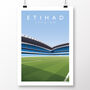 Manchester City Etihad Stadium From The Touchline Poster, thumbnail 2 of 7