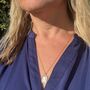 The Faceted Rectangle Blue Topaz Necklace Gold, thumbnail 4 of 8