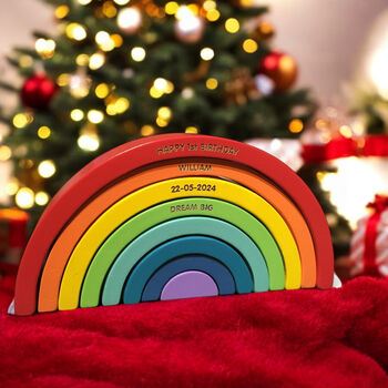 Personalised Rainbow Stacking Toy And Ornament, 3 of 3