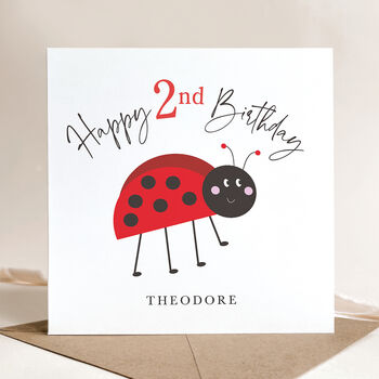 Personalised 1st / 2nd Birthday Card: Ladybird Design, 4 of 6