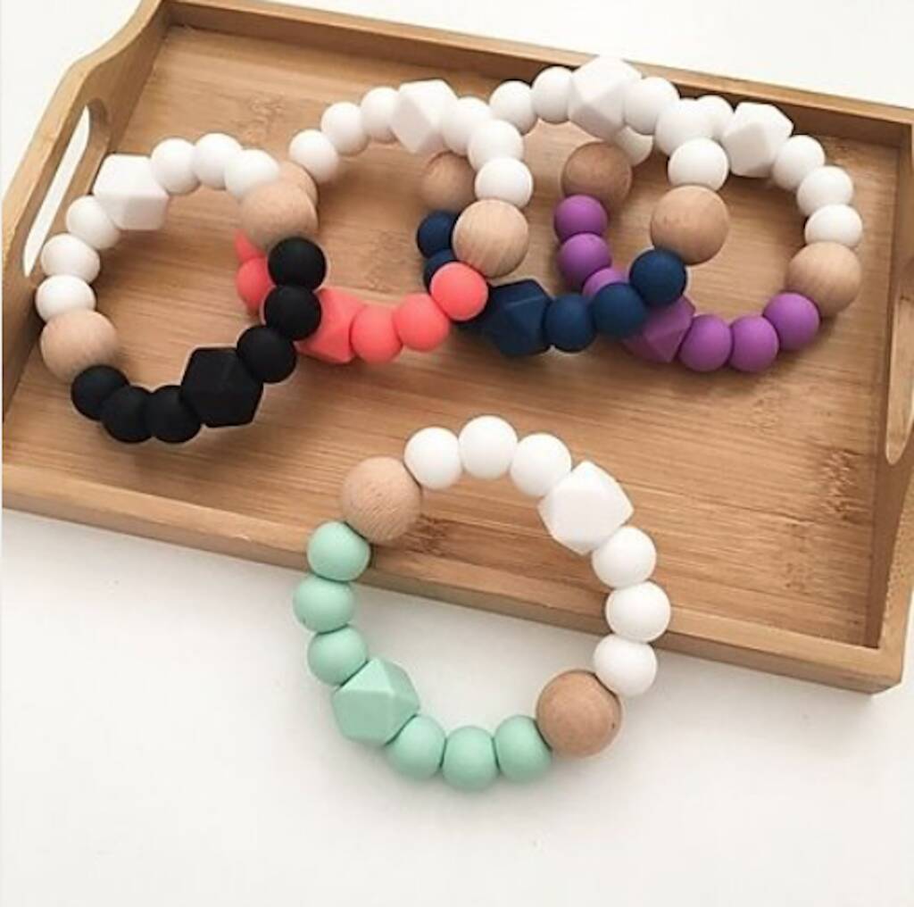 Teething Bracelet Nana In Wood And Teething Silicone By The Good Karma Shop