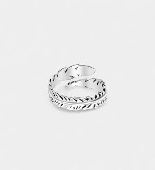 Sterling Silver Adjustable Feather Ring, 4 of 4