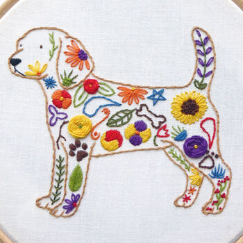 Floral Dog Embroidery Kit, 2 of 7