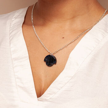 Art Deco Inspired Blue Bloom Necklace And Earrings Set, 3 of 4