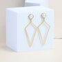 Gold Plated Drop Triangle Earrings, thumbnail 4 of 6
