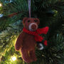 Bear With Scarf Fair Trade Handmade Animal Felt, thumbnail 2 of 3