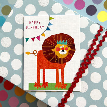 Happy Birthday Lion Mini Card, 3 of 5