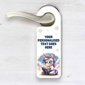 Personalised Unicorn Reading Door Hanger, 2 of 2