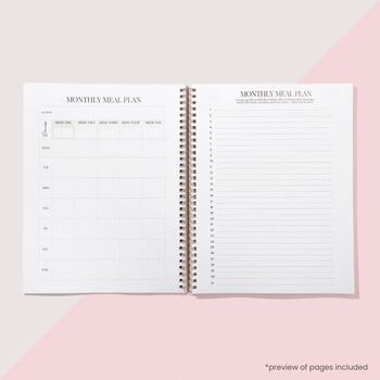 Pink A4 Weekly And Monthly Meal Planner Book, 9 of 12
