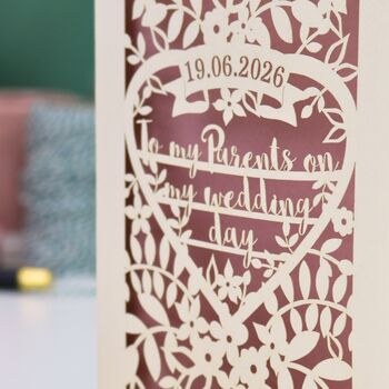 Personalised 'To My Parents On My Wedding Day' Card, 6 of 9