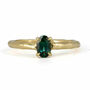 'Mae' Oval Teal Sapphire Solitaire Engagement Ring, thumbnail 4 of 12