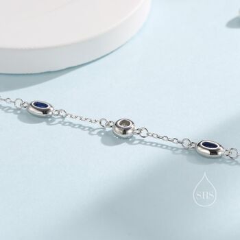 Sapphire Blue And Clear Cz Bracelet, 3 of 11