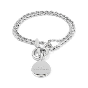 T Bar Bracelet Engraved With Initials, Names And Dates, 8 of 12