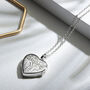 Personalised Silver Heart Locket With Full Scroll, thumbnail 1 of 12