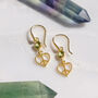 Peace Heart Peridot Sterling Silver/Gold Statement Earrings, thumbnail 5 of 8