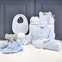 Personalised Towel And Comforter Blue Baby Gift Set, thumbnail 1 of 11