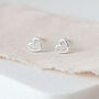 Tiny Sterling Silver Heart Stud Earrings, thumbnail 3 of 10