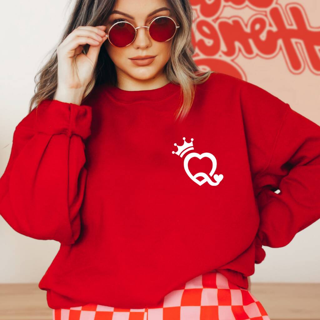 The Queen Of Hearts Valentines Jumper By Outside The Rain