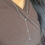 Lariat Necklace Silver, thumbnail 3 of 6