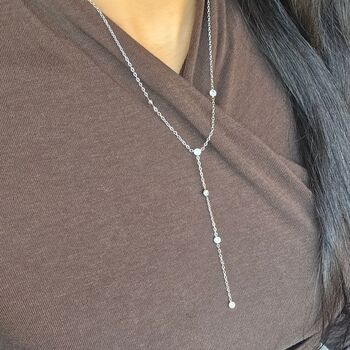 Lariat Necklace Silver, 3 of 6