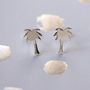Palm Tree Sterling Silver Stud Earrings, thumbnail 4 of 10