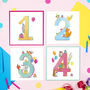 Age Three 'The Birthday Bunch' Animal Card, thumbnail 2 of 4