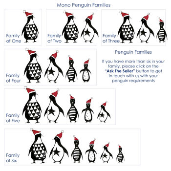 Personalised Mono Penguin Family Christmas Cards, 2 of 2